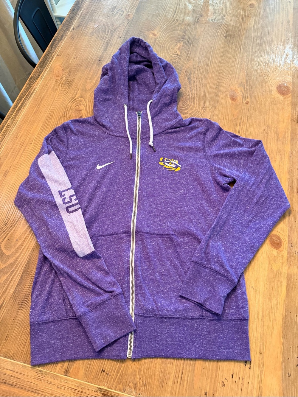 Nike LSU Tigers Full Zip Hoodie Purple Heather Womans Large